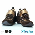 Norka 增高鞋 不敗經典 傳奇再現 時尚運動風 魔鬼氈 優質運動鞋 /黑色/深 咖啡色